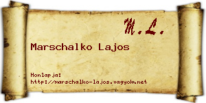 Marschalko Lajos névjegykártya